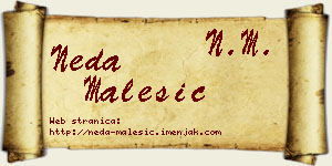 Neda Malešić vizit kartica